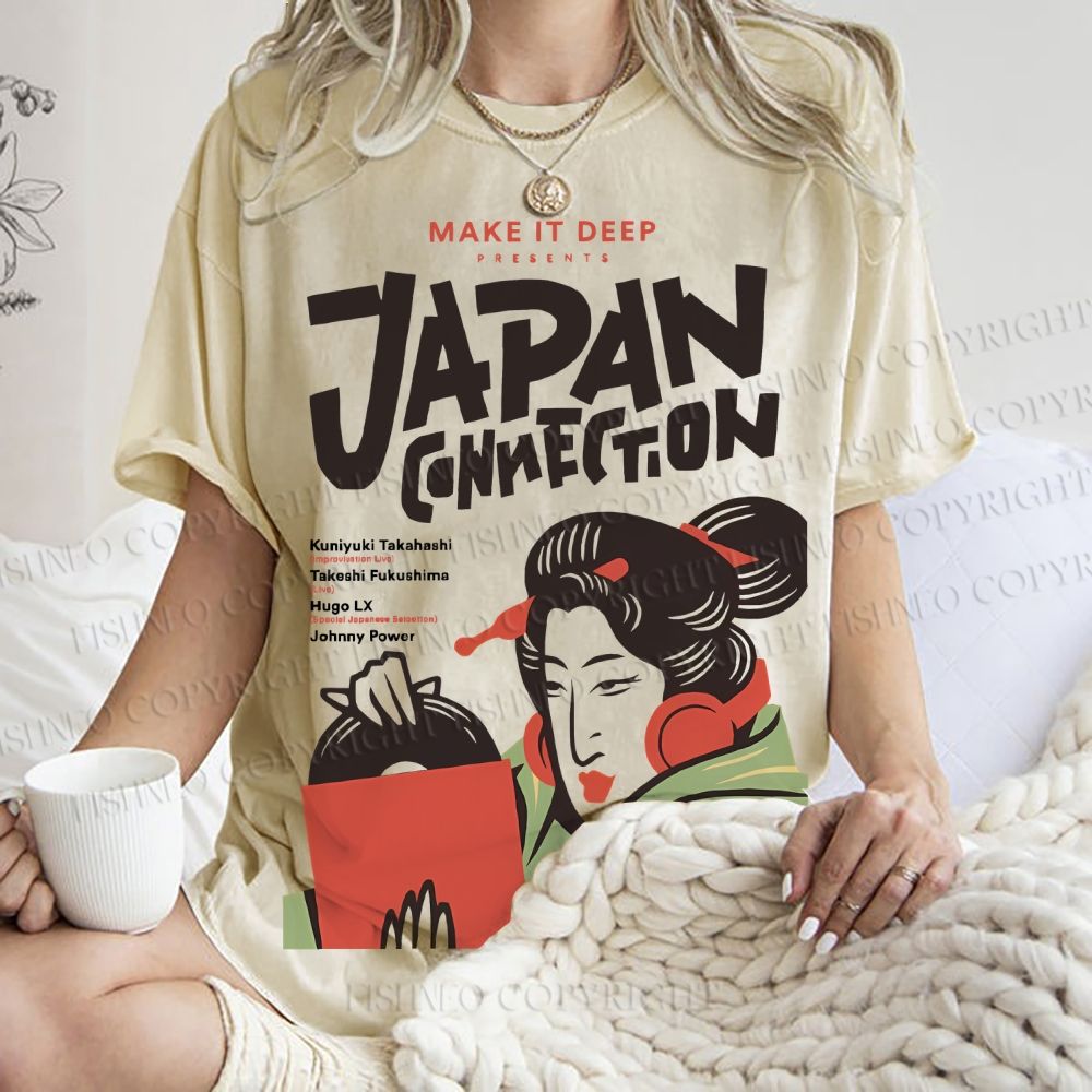 Unisex Vintage Japan Connection Printed Washed Tee