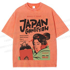 Unisex Vintage Japan Connection Printed Washed Tee