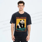 Unisex Vintage Zoo Poster Panda Printed Washed Tee