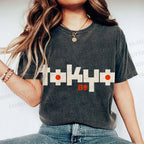 Unisex Japanese Art Tokyo Printed Washed Tee