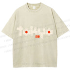 Unisex Japanese Art Tokyo Printed Washed Tee