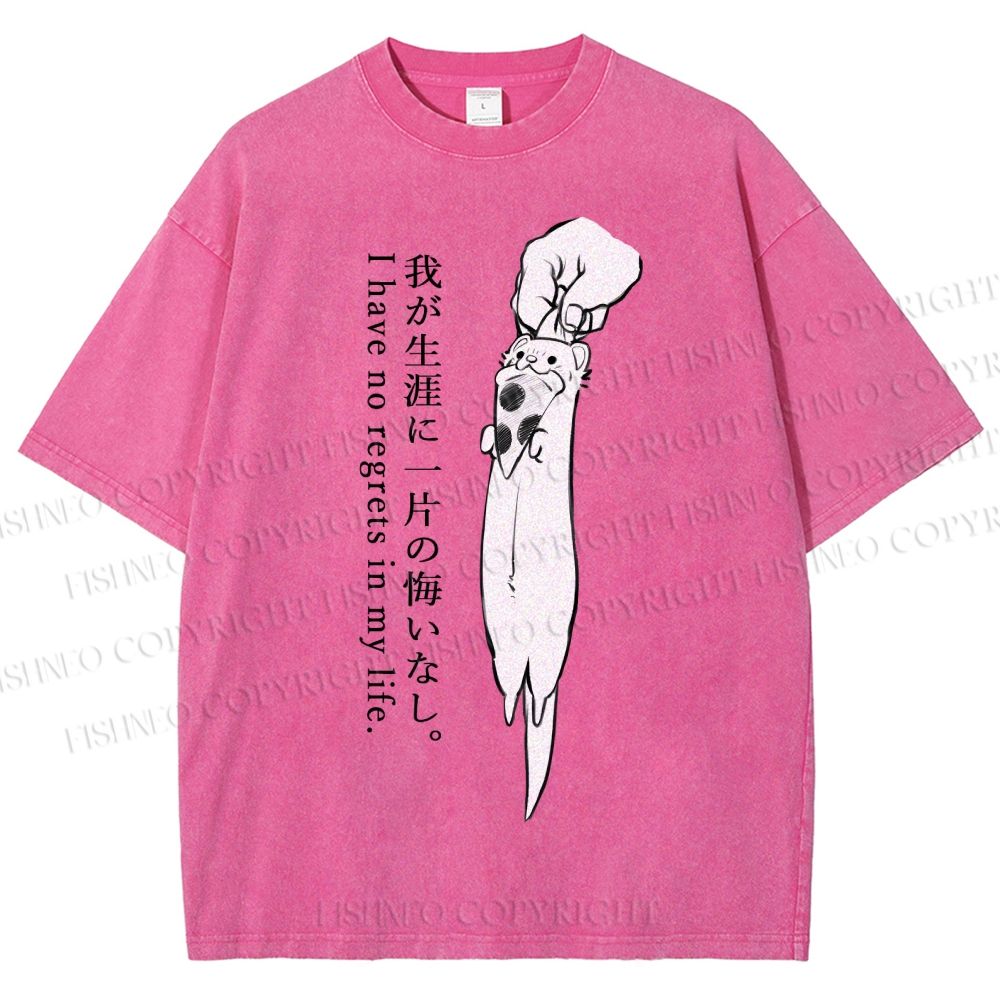 Unisex I Have No Regrets In My Life Printed Washed Tee