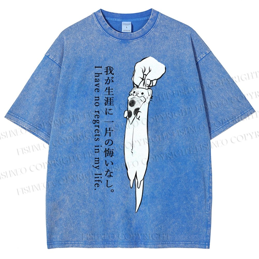 Unisex I Have No Regrets In My Life Printed Washed Tee