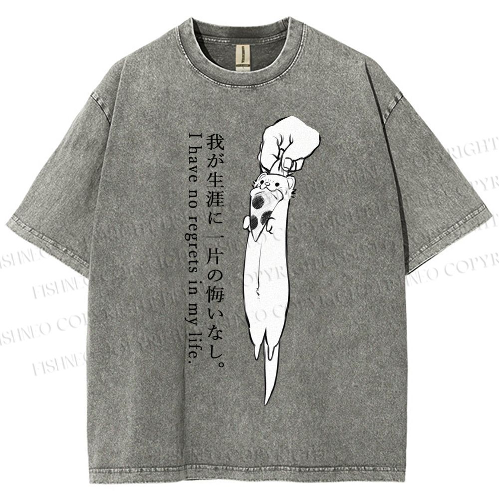 Unisex I Have No Regrets In My Life Printed Washed Tee