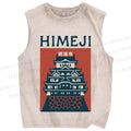 Unisex Japanese Himeji Printed Washed Tank Top