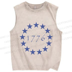 Unisex 1776 Independence Day Printed Washed Tank Top