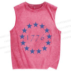 Unisex 1776 Independence Day Printed Washed Tank Top