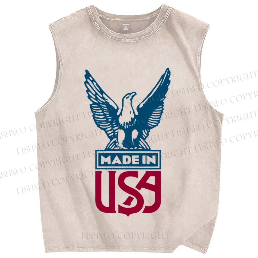 Unisex Independence Day Printed Washed Tank Top