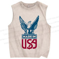 Unisex Independence Day Printed Washed Tank Top