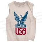 Unisex Independence Day Printed Washed Tank Top