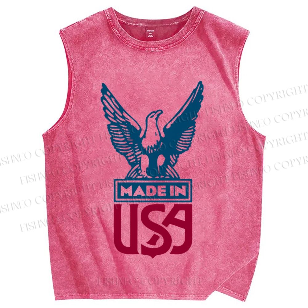 Unisex Independence Day Printed Washed Tank Top