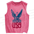 Unisex Independence Day Printed Washed Tank Top