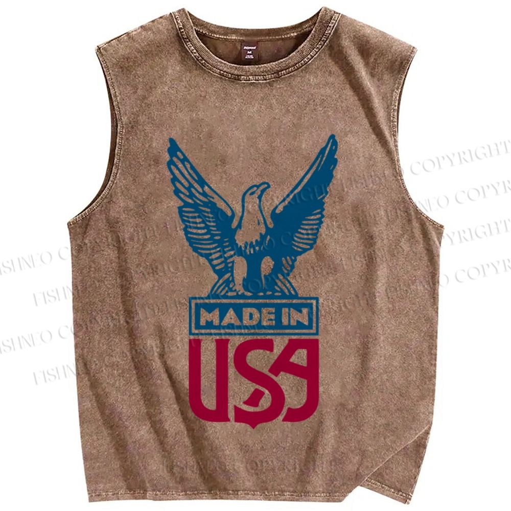 Unisex Independence Day Printed Washed Tank Top