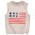 Unisex  Independence Day  Printed Washed Tank Top