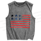 Unisex  Independence Day  Printed Washed Tank Top
