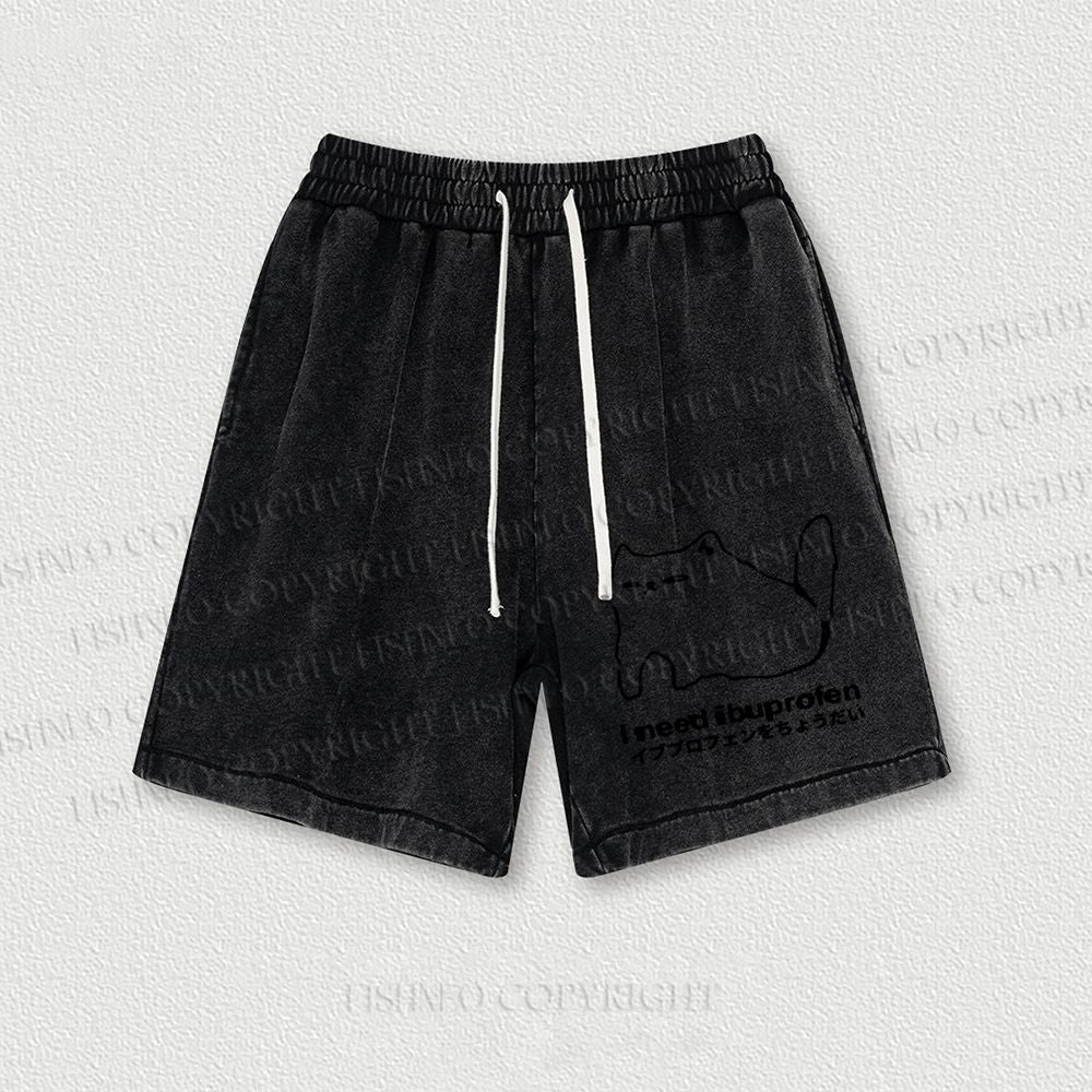 I need ibuprofen Cat Vintage Washed Vintage Shorts