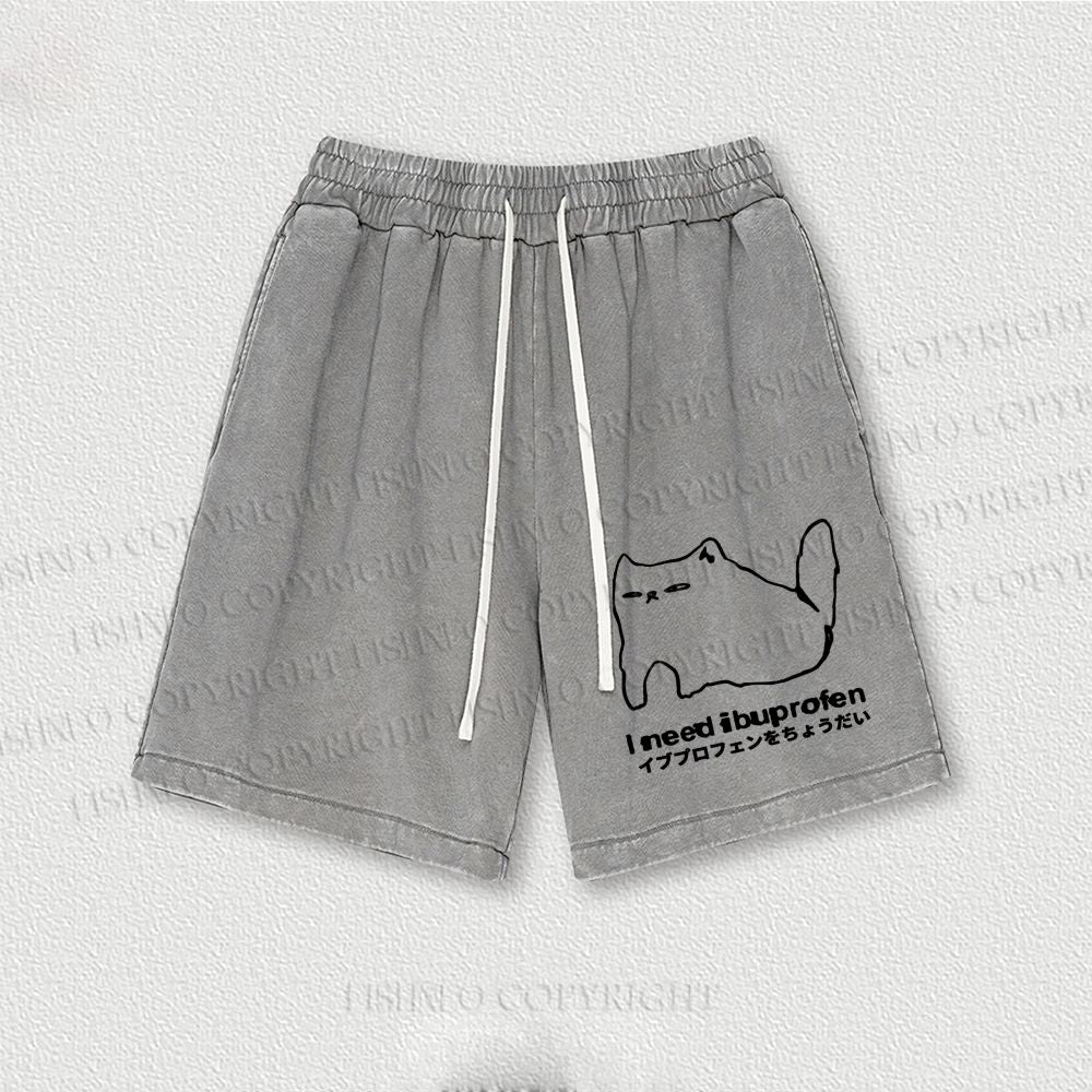 I need ibuprofen Cat Vintage Washed Vintage Shorts