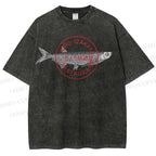 Unisex Seal Fish Printed Washed Tee