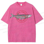 Unisex Seal Fish Printed Washed Tee