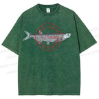Unisex Seal Fish Printed Washed Tee