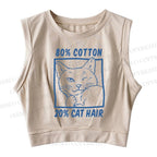 Funny Ingredient Distribution Sleeveless Crop Top
