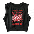 Kusama Cat Vintage Wash Japanese Design Sleeveless Crop Top