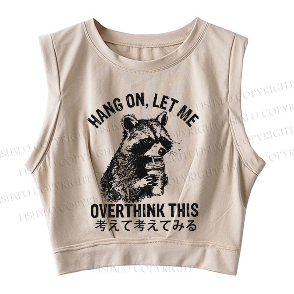Overthink Raccoon Sleeveless Crop Top
