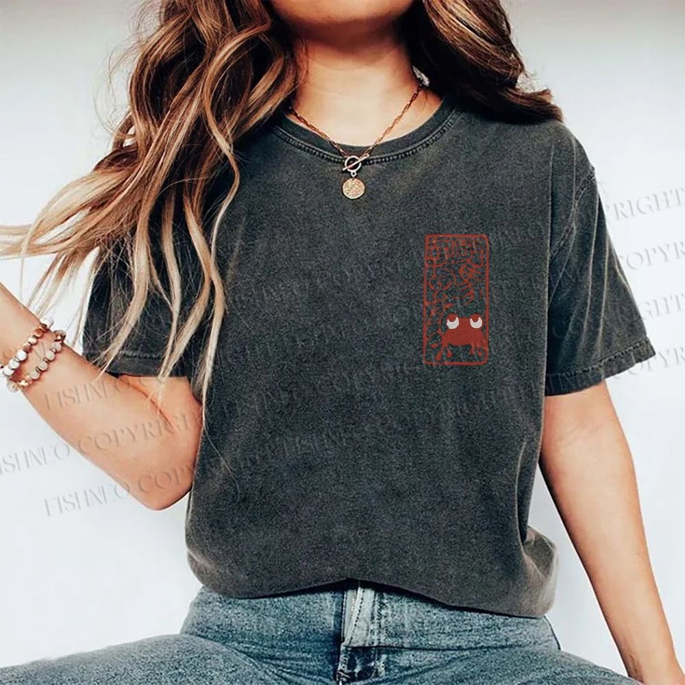 Unisex Vintage Seal Frog Printed Washed Tee