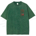 Unisex Vintage Seal Frog Printed Washed Tee