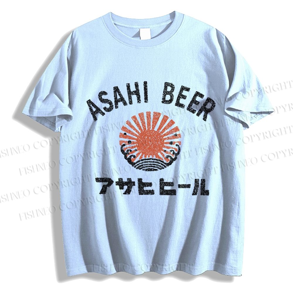 Unisex Asahi Beer Wave Vintage Classic Cotton T-shirt