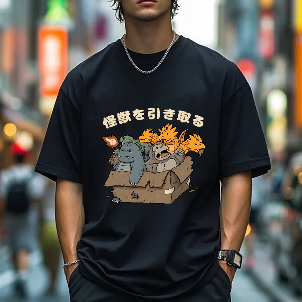 Kaiju Adoption Cotton casual T-shirt