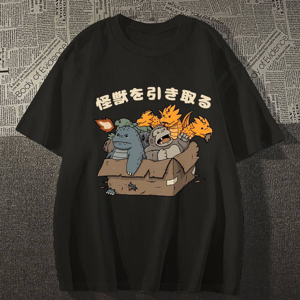 Kaiju Adoption Cotton casual T-shirt