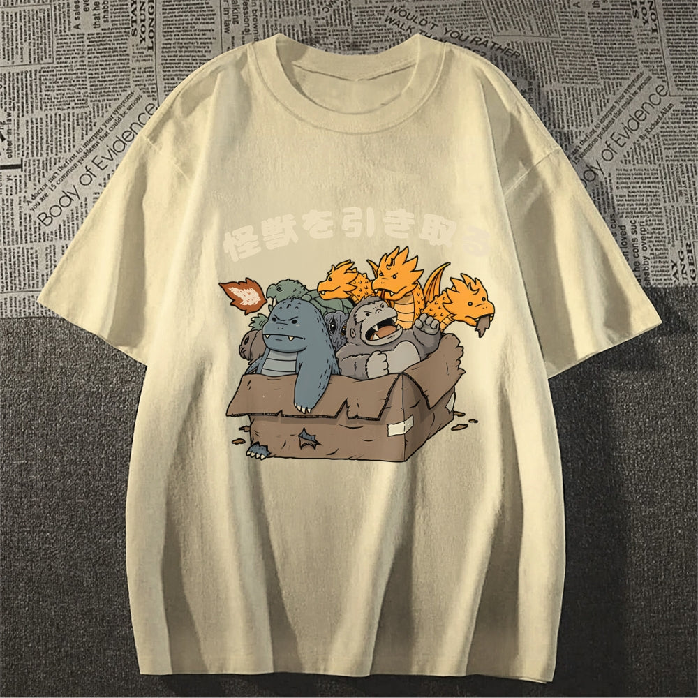 Kaiju Adoption Cotton casual T-shirt