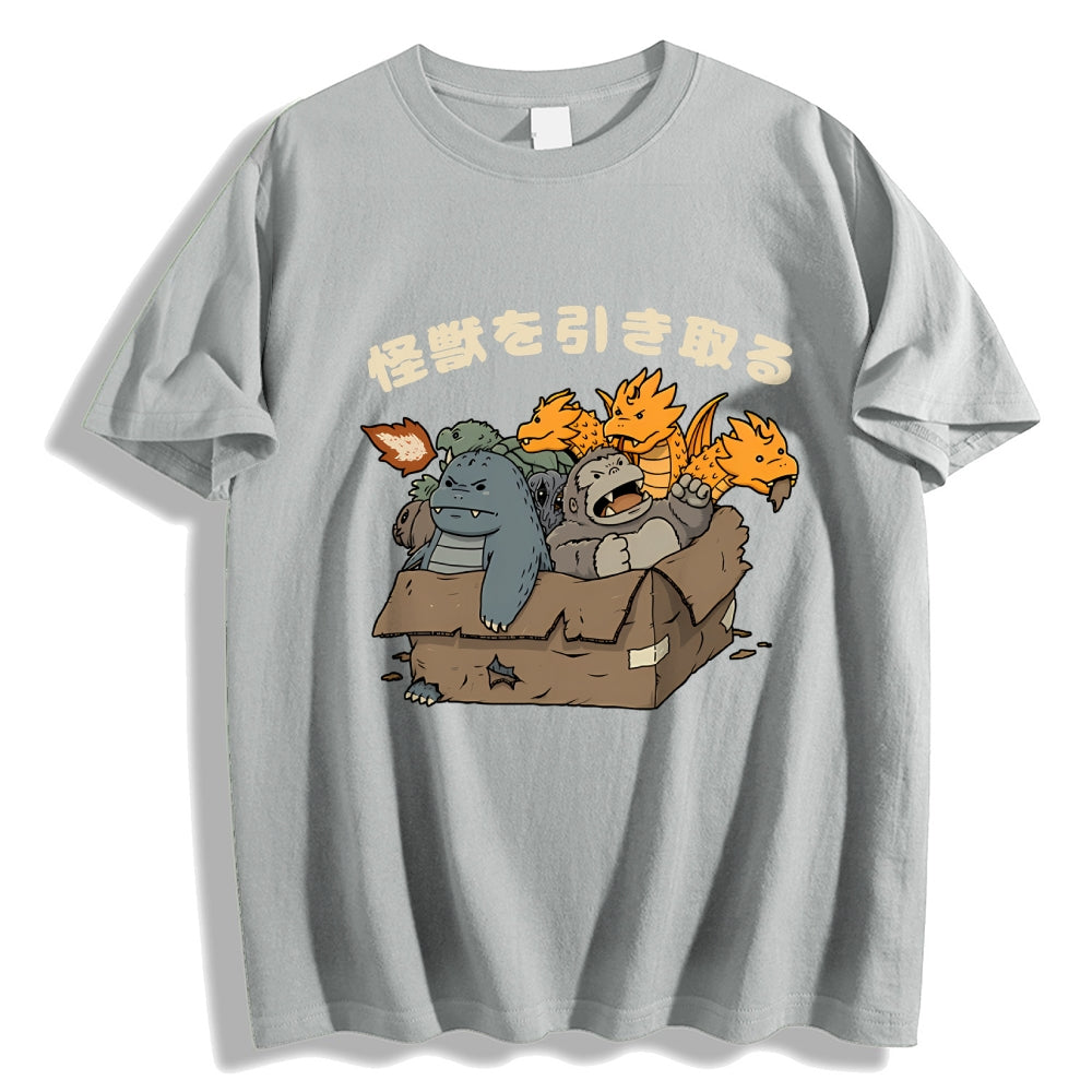 Kaiju Adoption Cotton casual T-shirt