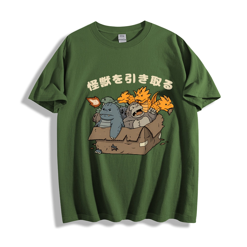 Kaiju Adoption Cotton casual T-shirt
