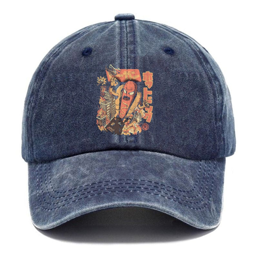 Great Hot Dog Kaiju Japanese Washed Cap