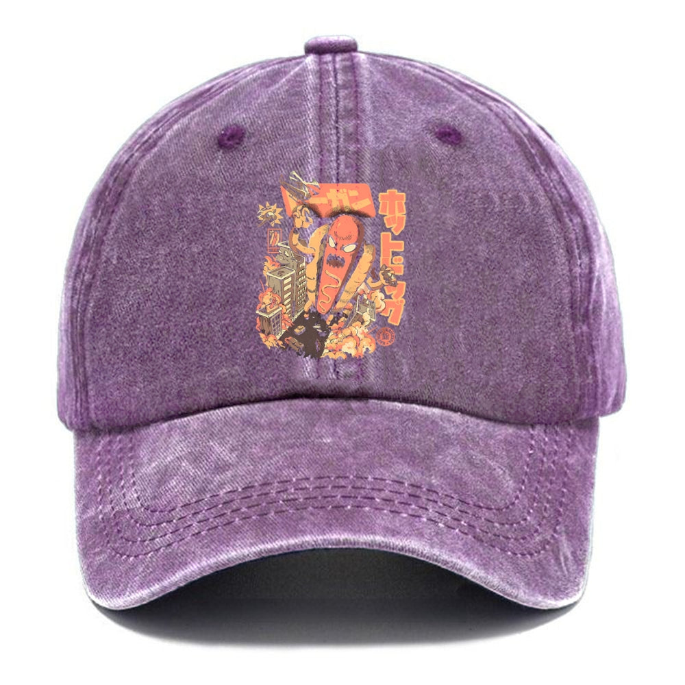 Great Hot Dog Kaiju Japanese Washed Cap
