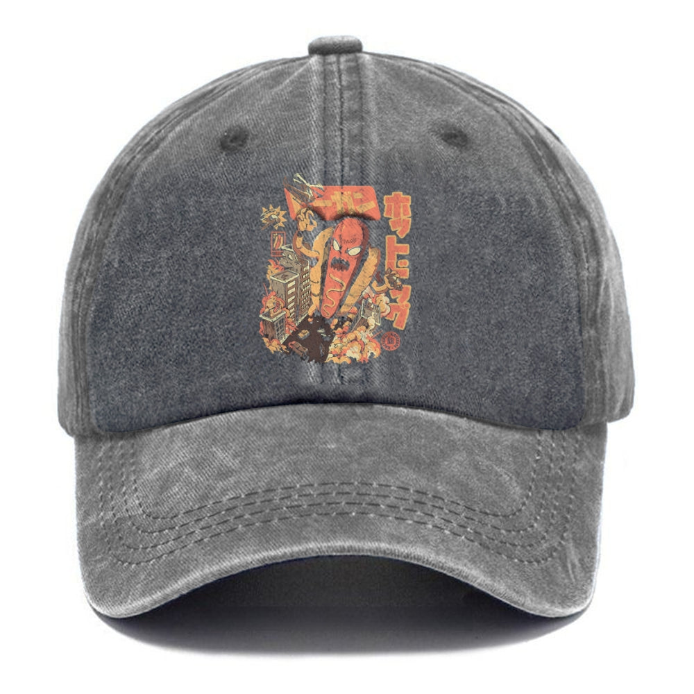 Great Hot Dog Kaiju Japanese Washed Cap