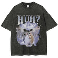 Huh Cat Chonky Ben Meme Washed T-Shirt