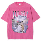 Huh Cat Chonky Ben Meme Washed T-Shirt