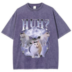 Huh Cat Chonky Ben Meme Washed T-Shirt