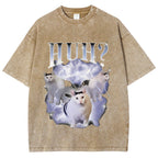 Huh Cat Chonky Ben Meme Washed T-Shirt