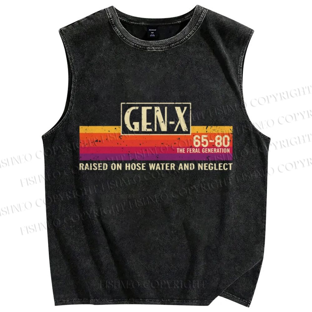 Unisex X Era Retro Printed Washed Tank Top