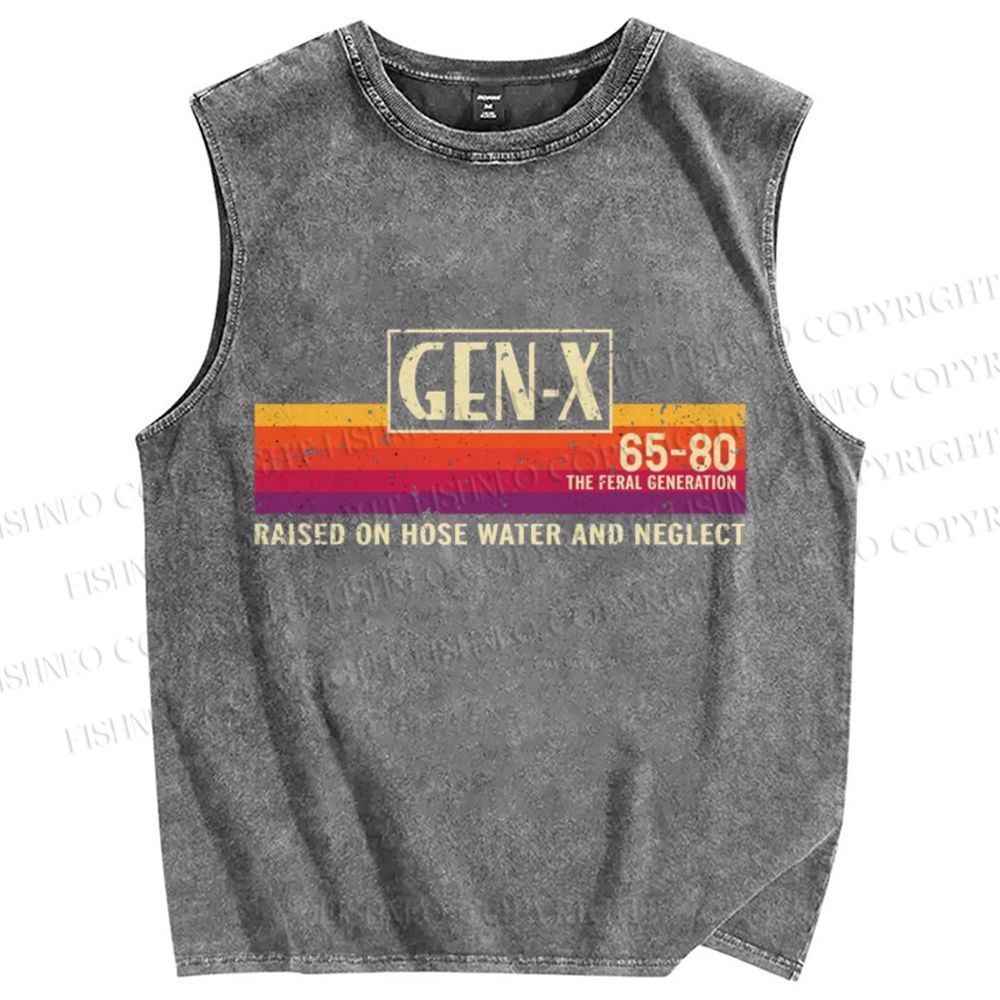 Unisex X Era Retro Printed Washed Tank Top