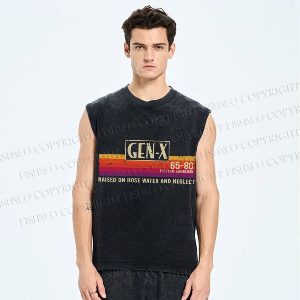 Unisex X Era Retro Printed Washed Tank Top