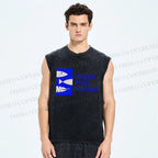 Unisex Vegan Fish Market Printed Washed Tank Top