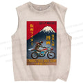 Unisex Japanese Anime Printed Washed Tank Top