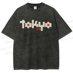 Unisex Tokyo Printed Washed Tee
