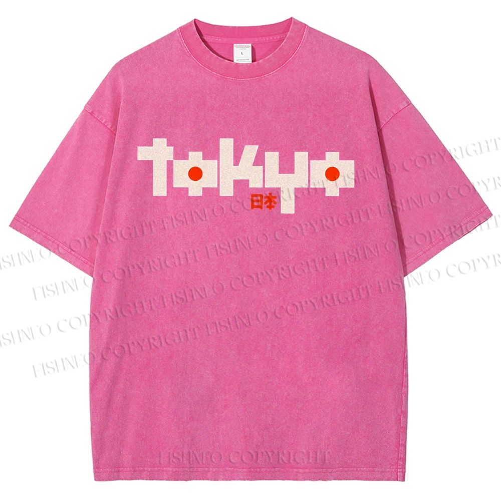Unisex Tokyo Printed Washed Tee