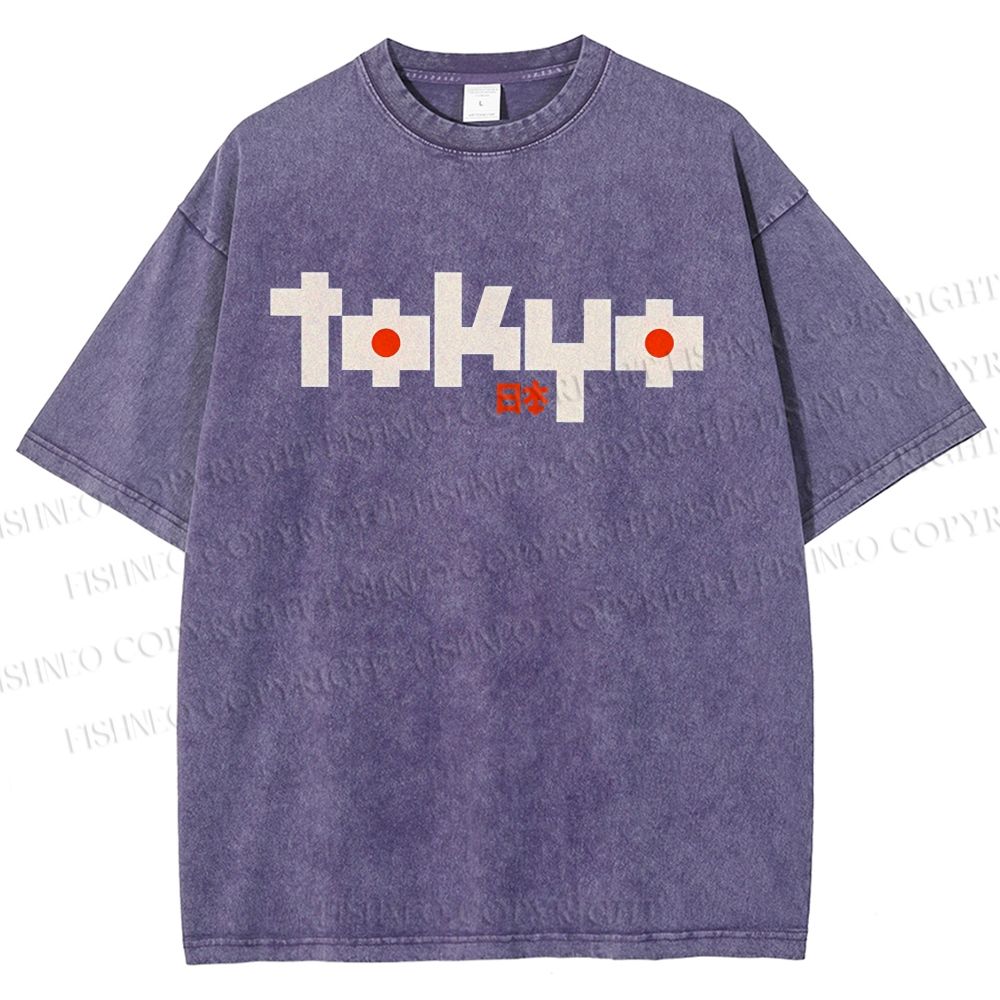 Unisex Tokyo Printed Washed Tee